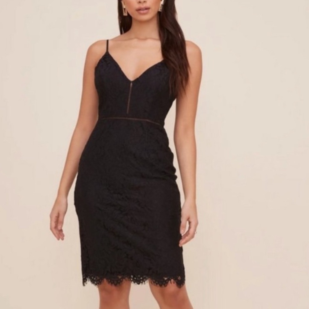 ASTR The Label Black Lace Dress Large